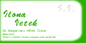 ilona vetek business card